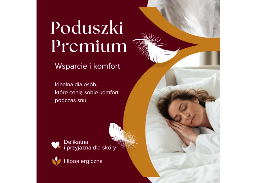 2X PODUSZKA PÓŁPUCHOWA 70x80 4KG RÓŻ ANTYALERGICZNA MIĘKKA 100% BAWEŁNA